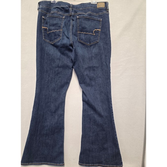 American Eagle Outfitters Hi Rise Artist Flare Dark Wash Jeans Women's Size 20 S - Picture 2 of 10